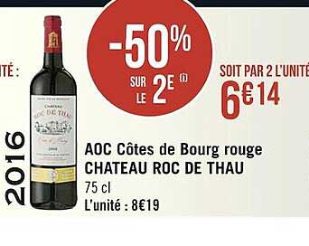 aoc côtes de bourg rouge château roc de thau
