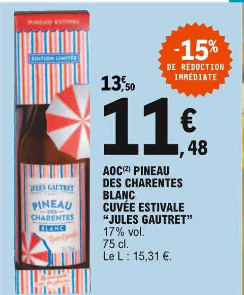 aoc pineau des charentes blanc cuvée estivale "jules gautret"