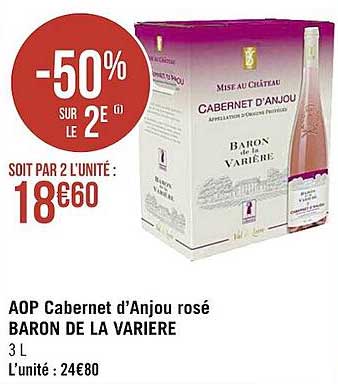 aop cabernet d'anjou rosé baron de la varière