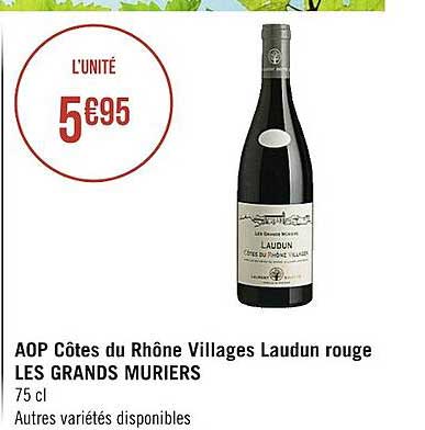 aop côtes du rhônes villages laudun rouge les grands muriers