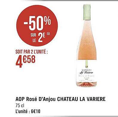 aop rosé d'anjou château la varière