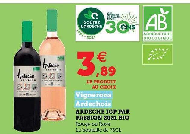 ardèche igp par passion 2021 bio vignerons ardechois