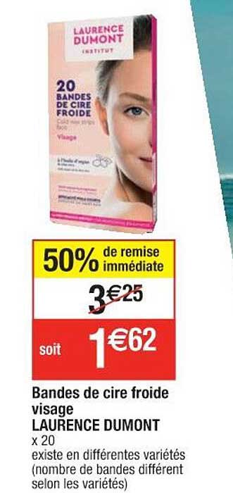 bandes de cire froide visage laurence dumont