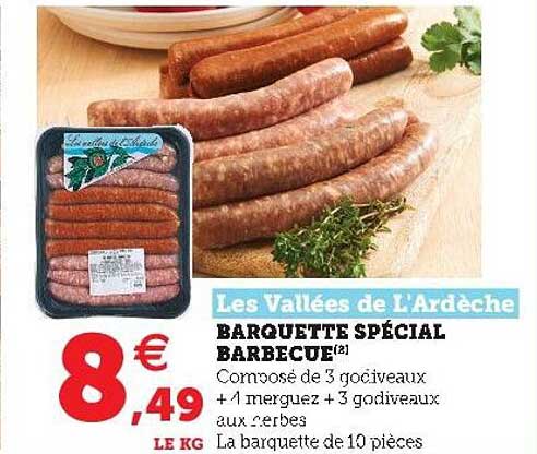 barquette spécial barbecue les vallées de l'ardèche