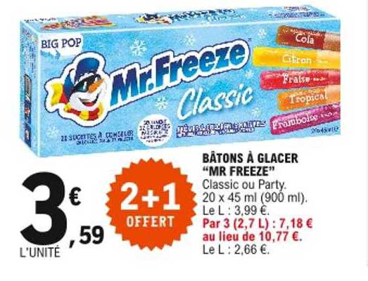 bâtons à glacer "mr freeze"