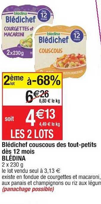 blédichef couscous des tout-petits dès 12 mois blédina