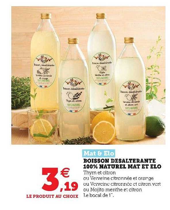 boisson desalterante 100% naturel mat et élo mat & elo