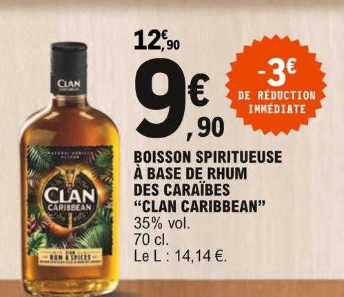 Boisson Spiritueuse à Base De Rhum Des Caraïbes "clan Caribbean"