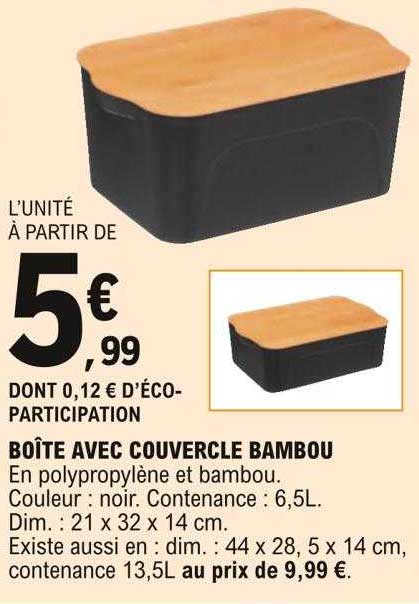 Boîte Avec Couvercle Bambou