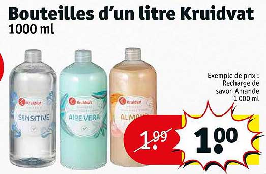 bouteilles d'un litre kruidvat
