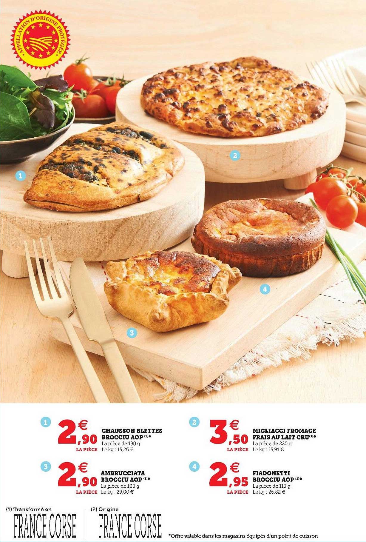 chausson blettes brocciu aop, ambrucciata brocciu aop, miggliacci fromage frais au lait cru, fiadonetti brocciu aop