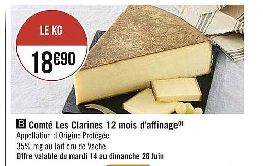 comté les clarines 12 mois d'affinage