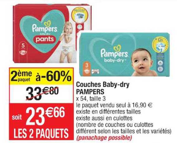 couches baby-dry pampers