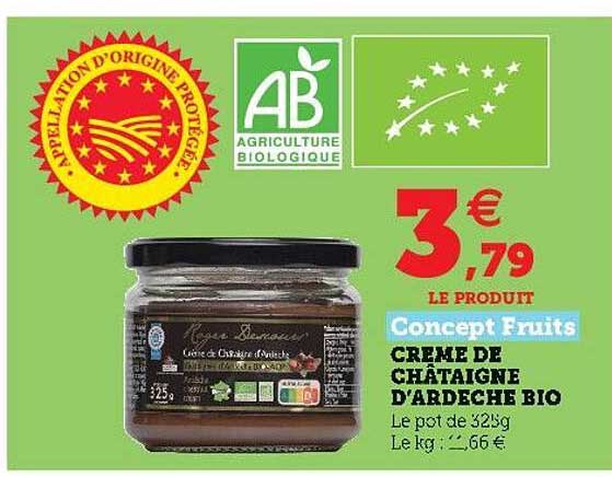 crème de châtaigne d'ardèche bio concept fruits