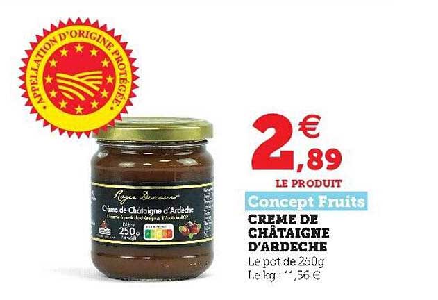crème de châtaigne d'ardèche concept fruits