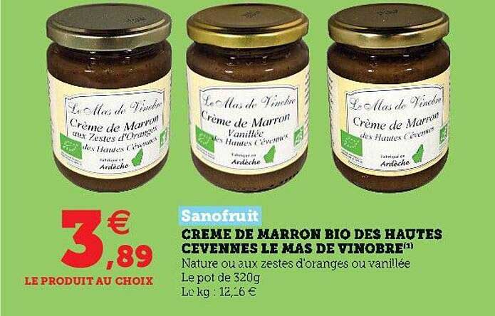 crème de marron bio des hautes cevennes le mas de vinobre