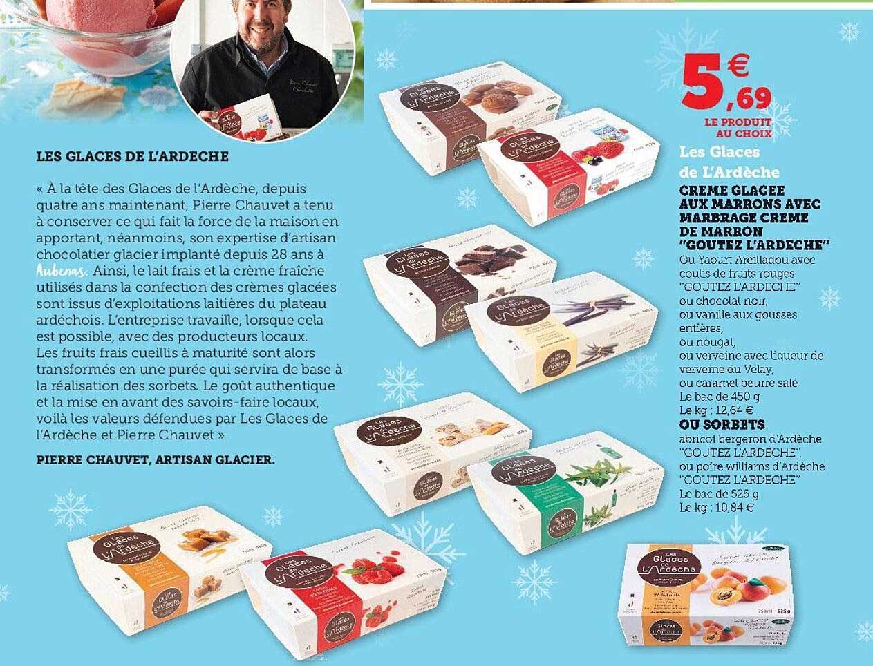 crème glacée aux marrons avec marbrage crème de marron "goutez l'ardèche" ou sorbets