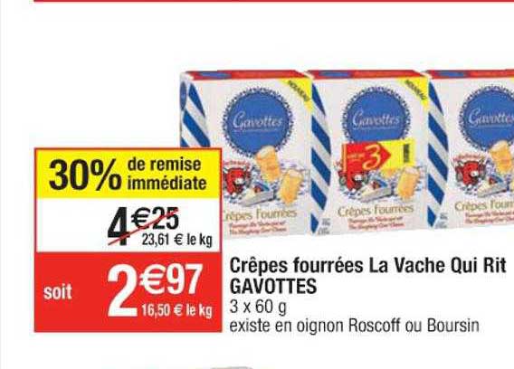 crêpes fourrées la vache qui rit gavottes