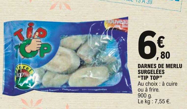 darnes de merlu surgelées "tip top"