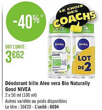 déodorant bille aloé véra bio naturally good nivea