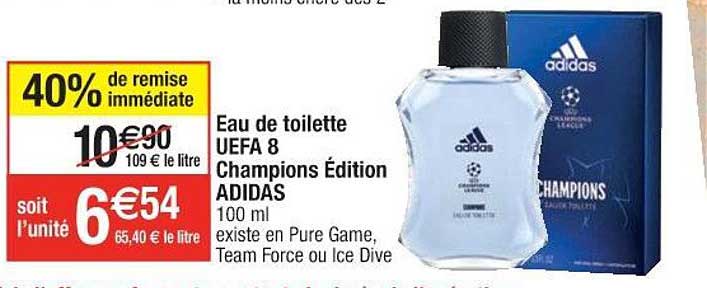 eau de toilette uefa 8 champions édition adidas