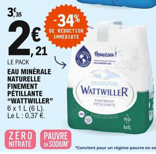 eau minérale naturelle finement pétillante "wattwiller"