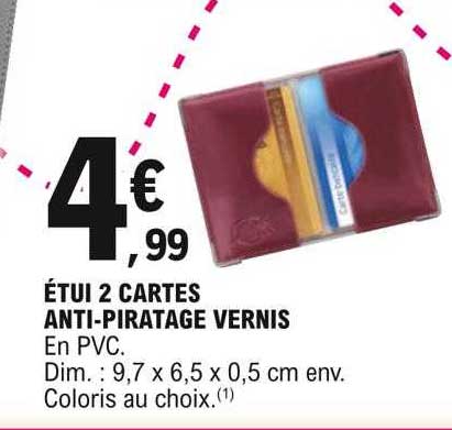 étui 2 cartes anti-piratage vernis