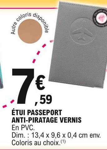 étui Passeport Anti-piratage Vernis