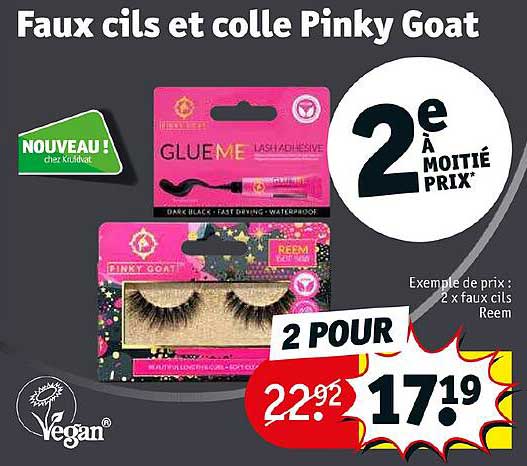 faux cils et colle pinky goat