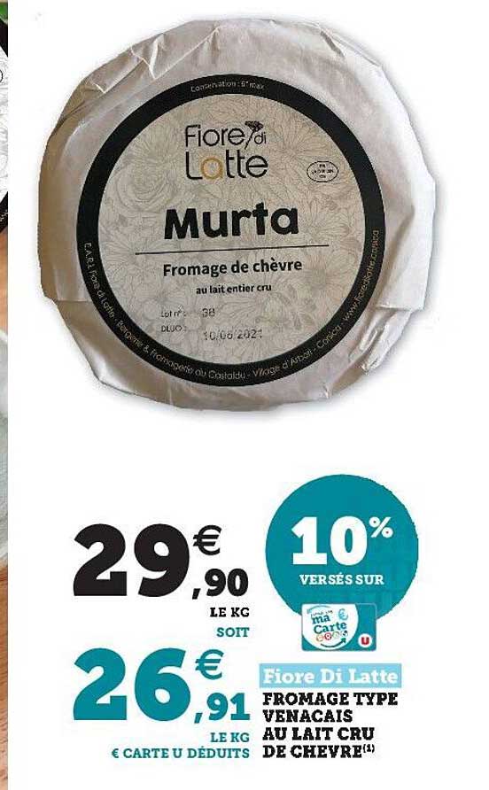 fromage type venacais au lait cru de chèvre