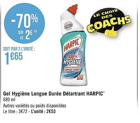 gel hygiène longue durée détartrant harpic