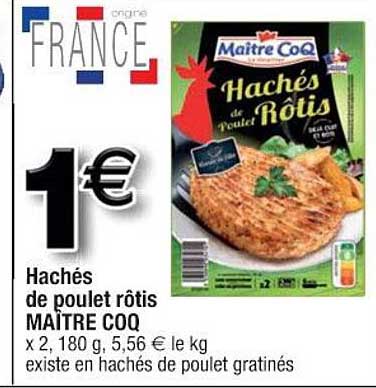 hachés de poulet rôtis maître coq
