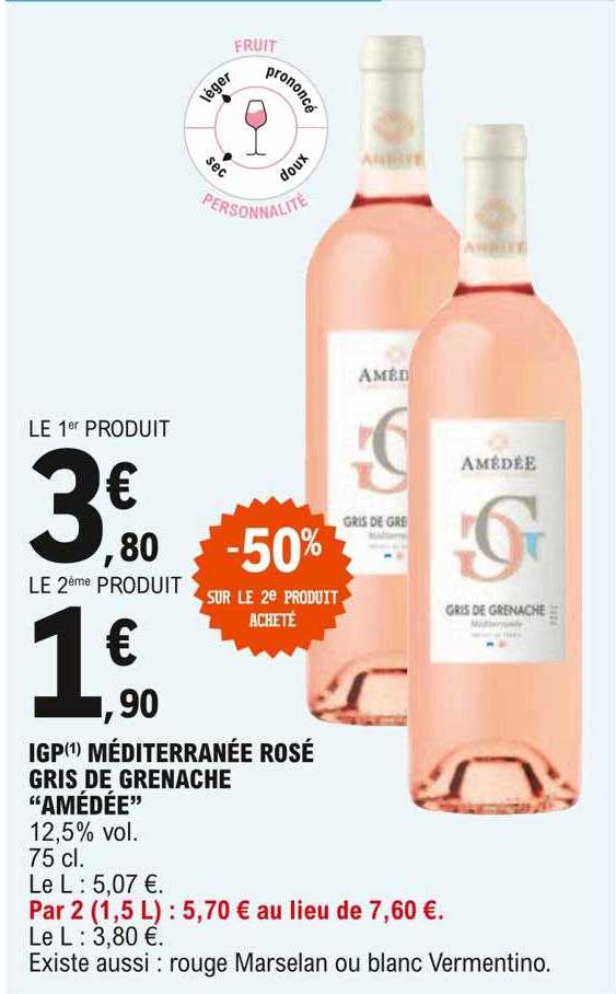 Igp Méditerranée Rosé Gris De Grenache "amédée"