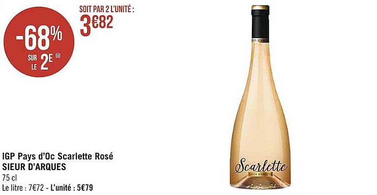 igp pays d'oc scarlette rosé sieur d'arques