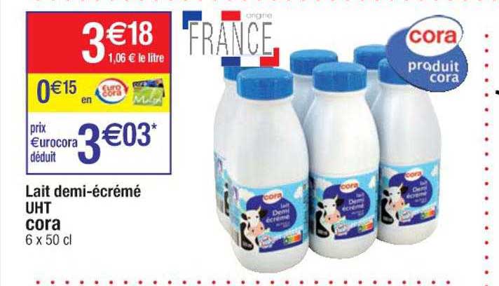lait demi-écrémé uht cora