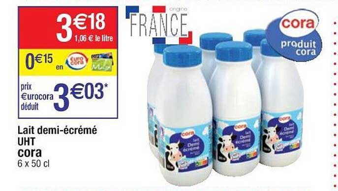 lait demi-écrémé uht cora