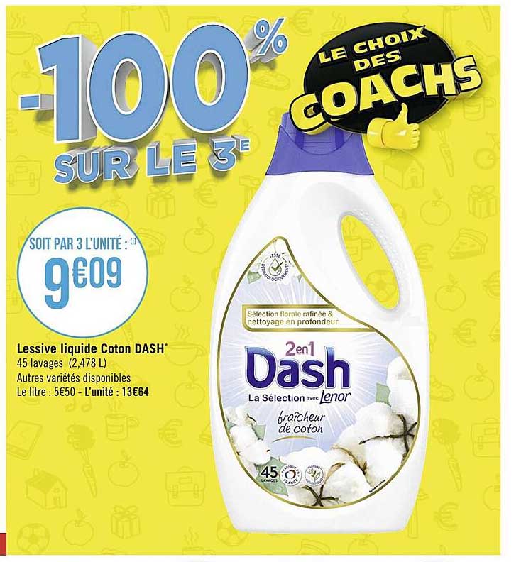 Lessive Liquide Coton Dash