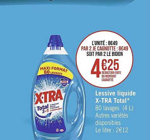 Lessive Liquide X-tra Total
