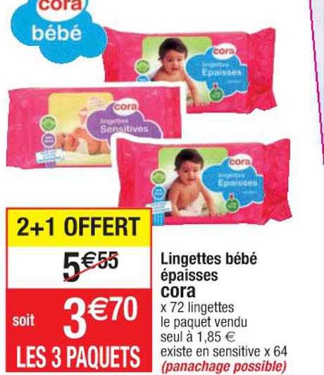 lingettes bébé épaisses cora