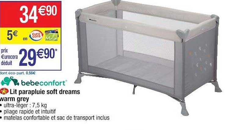 lit parapluie soft dreams warm grey bebeconfort