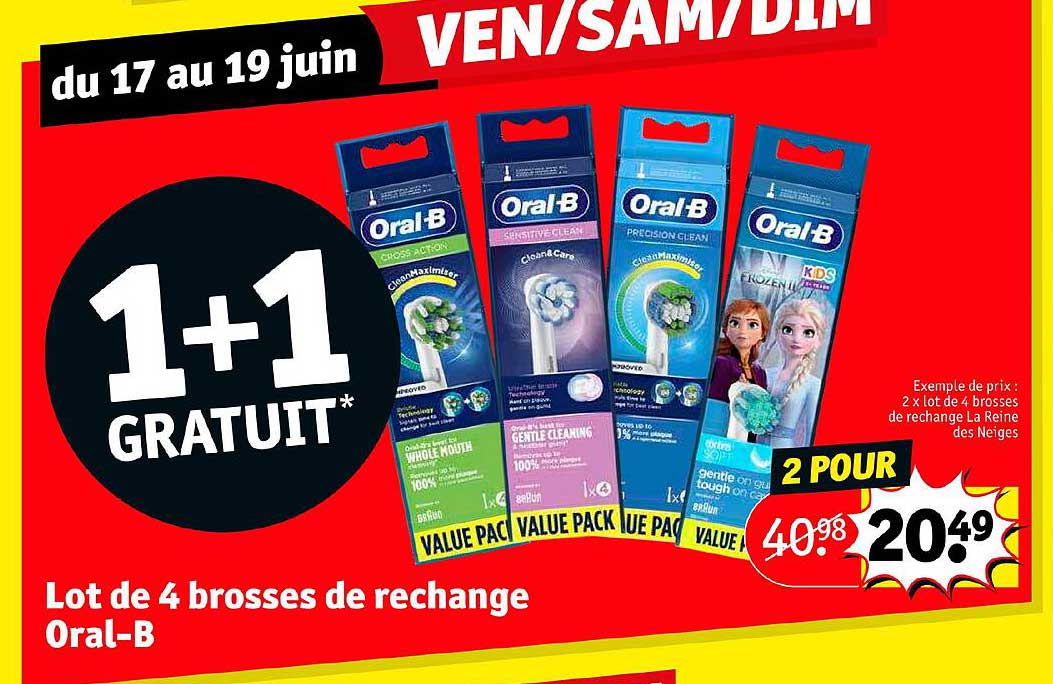 lot de 4 brosses de rechange oral-b