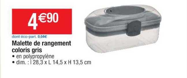 malette de rangement coloris gris