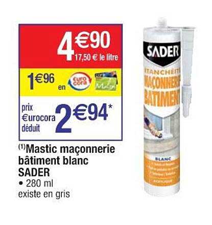 mastic maçonnerie bâtiment blanc sader