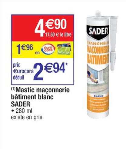mastic maçonnerie bâtiment blanc sader