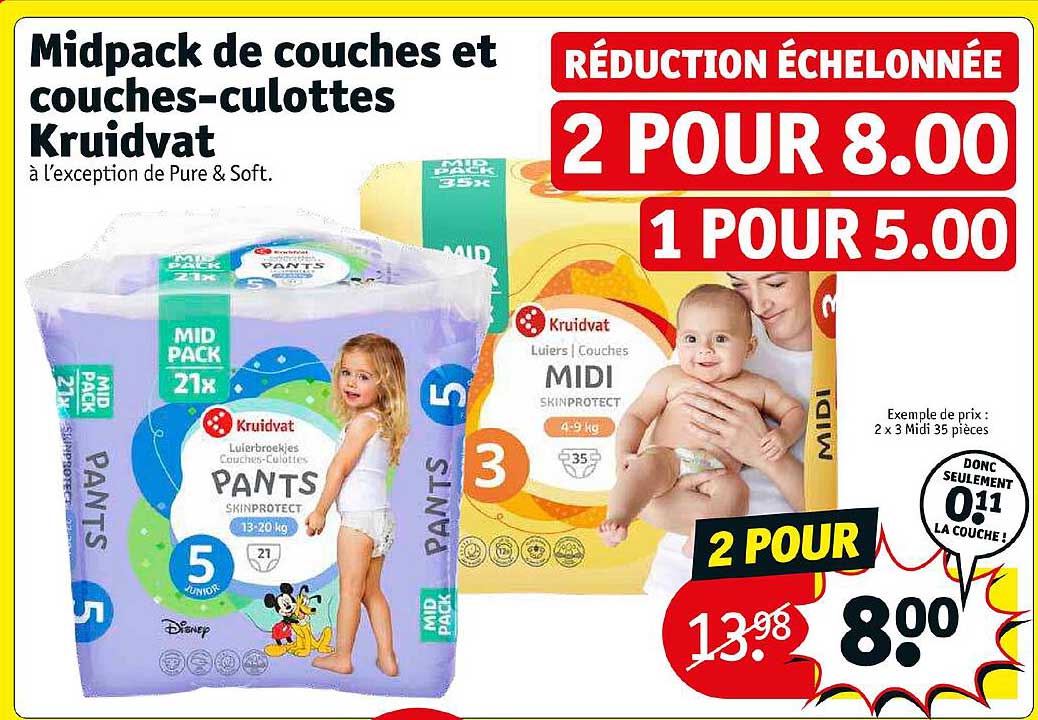 midpack de couches et couches-culottes kruidvat