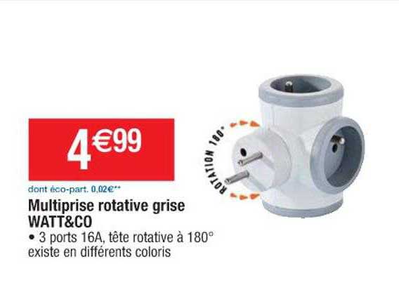 multiprise rotative grise watt & co