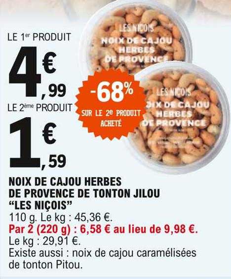 noix de cajou herbes de provence de tonton jilou "les niçois"