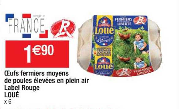 oeufs fermiers moyens de poules élevées en plein air label rouge loué