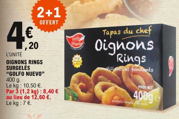 oignons rings surgelés "golfo nuevo"