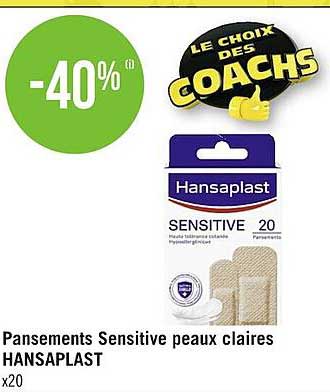 pansements sensitive peaux claires hansaplast